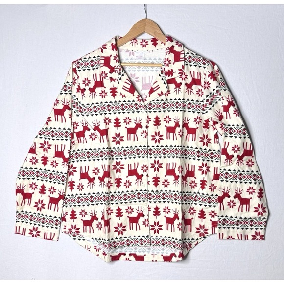 Chemise Enfant Hanna Andersson Motif Couronnes De Noël - Taille 130 (8/9 Ans), Rouge, Coton, Occasion